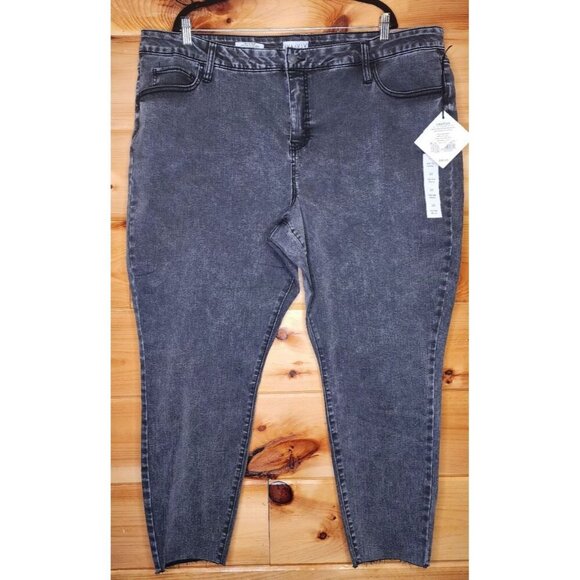 Ava & Viv Women's Mid-Rise Cropped Skinny Jeans, Charcoal Size 26 - Picture 8 of 14